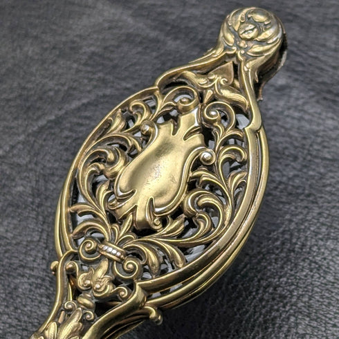 American Antique Pure Silver Gold Plated Portable Folding Glasses Roniet